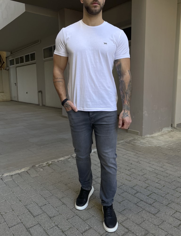 Lee ανδρικό μπλουζάκι λευκό SS Pach Logo Tee L60UFQ12 φωτογραφία